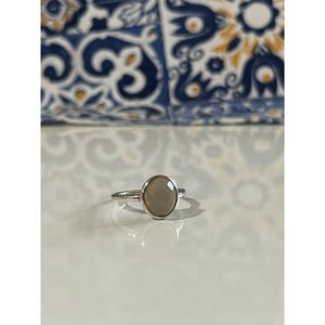 Milky White Stone | Minimalist Thin Band | Thailand 925 Ring
